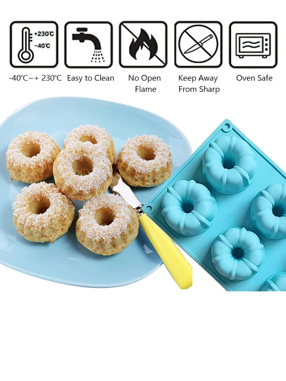 New Blue Silicone Mini Bundt Cake Mold (Set of 3)